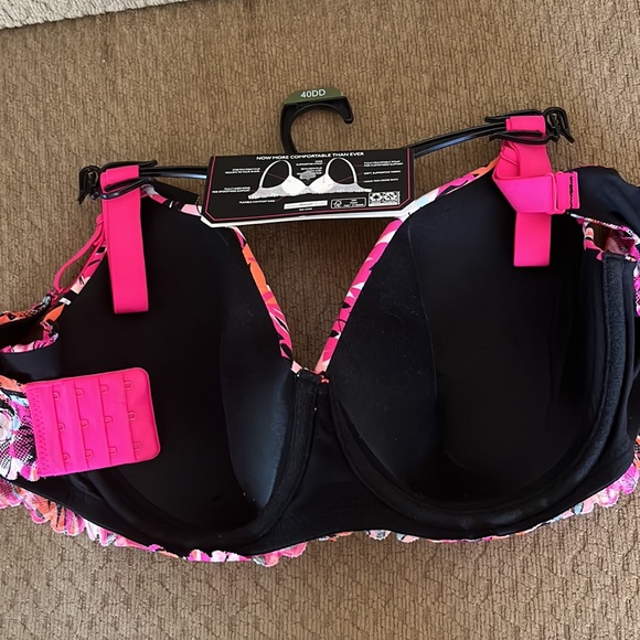 No Boundaries Women’s T-Shirt Bra  Size 40DD with Adjustable Straps, Jungle Pink - Picture 9 of 14